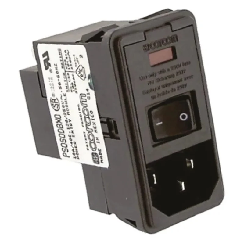 TE Connectivity IEC Filter 250V AC 10A Snap-in Male 2 Pole 2 Fuse Spade PS0S0DBX0