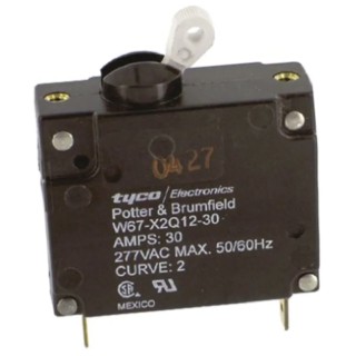 TE Connectivity Thermal Circuit Breaker 30A Current Rating 1-Pole Direct Mount W67-X2Q12-30