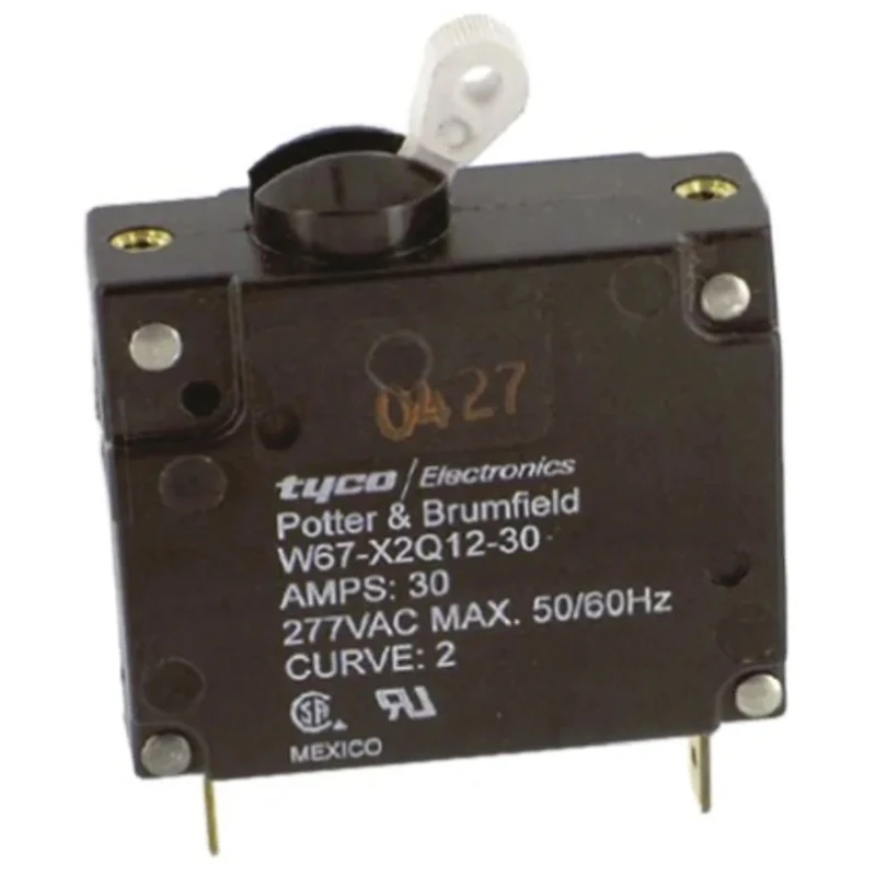 TE Connectivity Thermal Circuit Breaker 30A Current Rating 1-Pole Direct Mount W67-X2Q12-30
