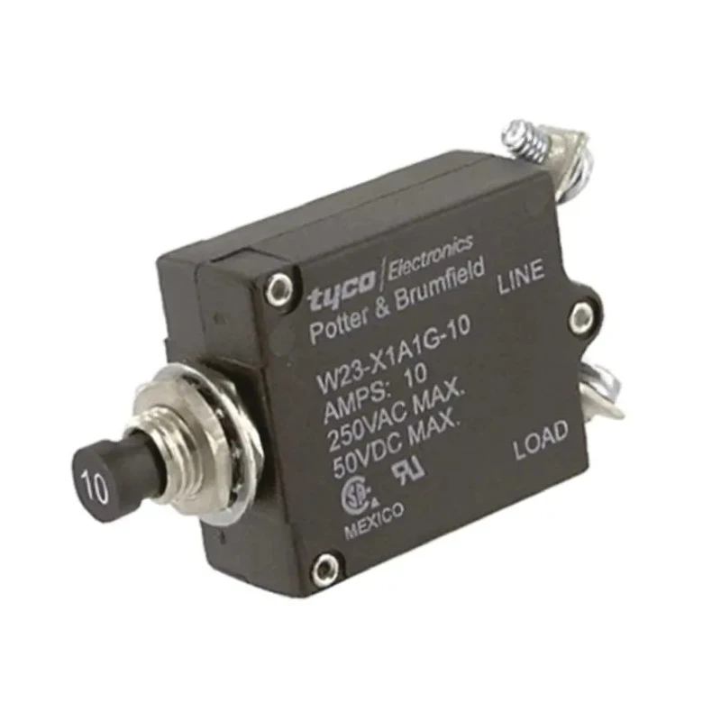 TE Connectivity Thermal Circuit Breaker 10A Current Rating 1-Pole Direct Mount W23-X1A1G-10