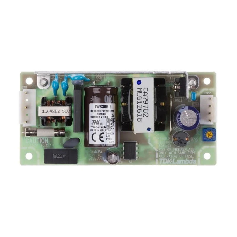 TDK-Lambda ZWS30B-5 Switching Power Supply 5V DC, 30W, 6A Output, Chassis Mount, Malaysia ZWS30B-5