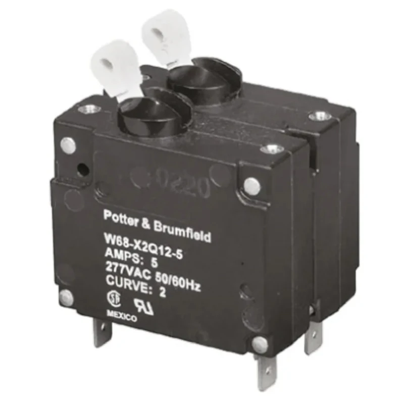 TE Connectivity Thermal Circuit Breaker 5A Current Rating 2-Pole Direct Mount Screw Terminal W68-X2Q12-5