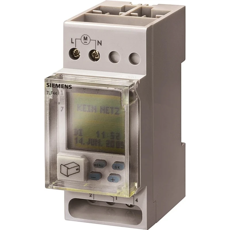 Siemens Digital 7LF4 DIN Rail Time Switch 230V AC Single Channel SPDT Contact 7LF4531-0