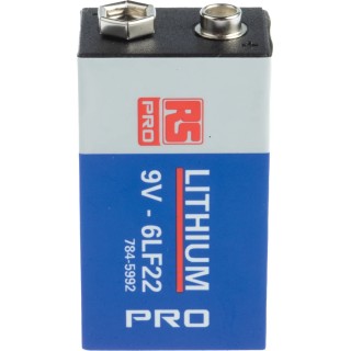 RS PRO 9V Lithium Manganese Dioxide Battery 1.2Ah Standard Termination Model 784-5992