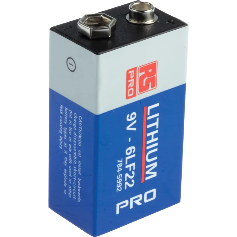 RS PRO 9V Lithium Manganese Dioxide Battery 1.2Ah Standard Termination Model 784-5992
