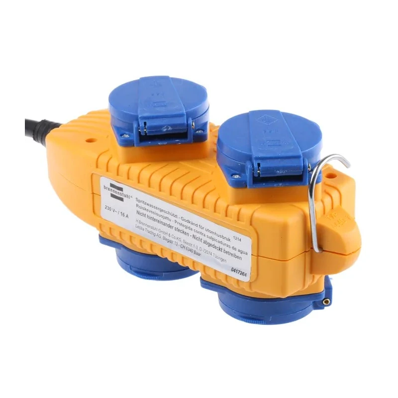 brennenstuhl Powerblock Water-Jet Protected Extension Lead 10 m 4 Socket Type F German Schuko 230V IP44 1151740010