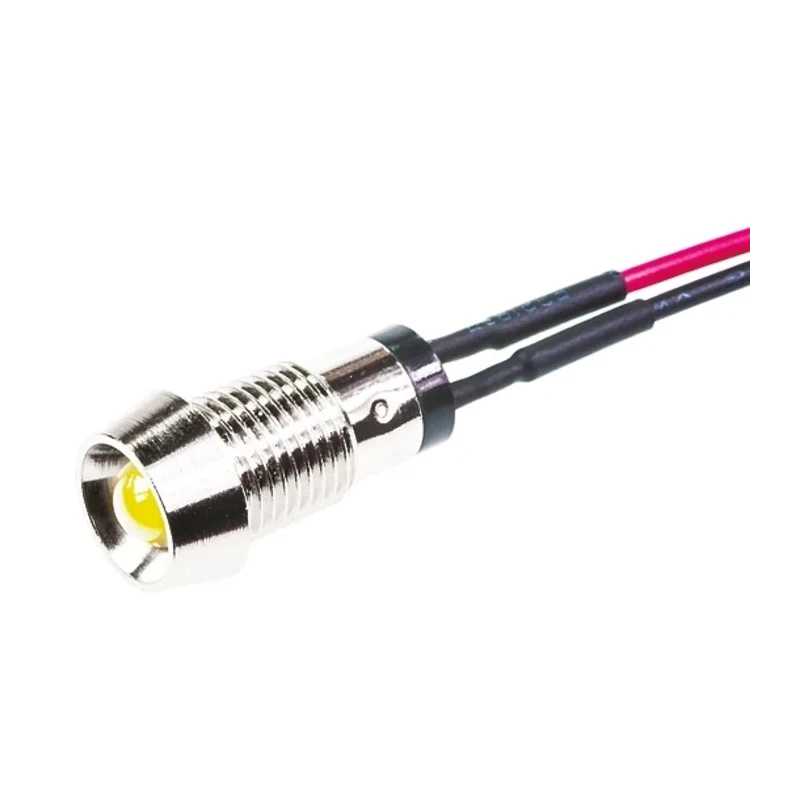 Marl 573 Series Yellow Panel Mount Indicator, 2.8V, 30mA, Lead Wire Termination, Recessed Bezel 573-511-04-40