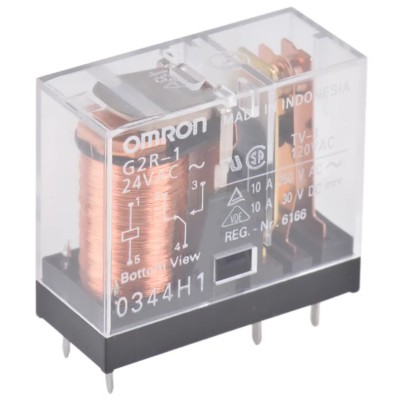 Omron Power Relay PCB Mount SPST 24V AC Coil 10A Switching Current G2R-1 AC24