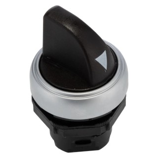 Lovato Electric Platinum Series 2 Position Selector Switch Head, 22 mm Cutout, Black Handle, IP69K, IP67, IP66 LPCS120