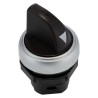 Lovato Electric Platinum Series 2 Position Selector Switch Head, 22 mm Cutout, Black Handle, IP69K, IP67, IP66 LPCS120