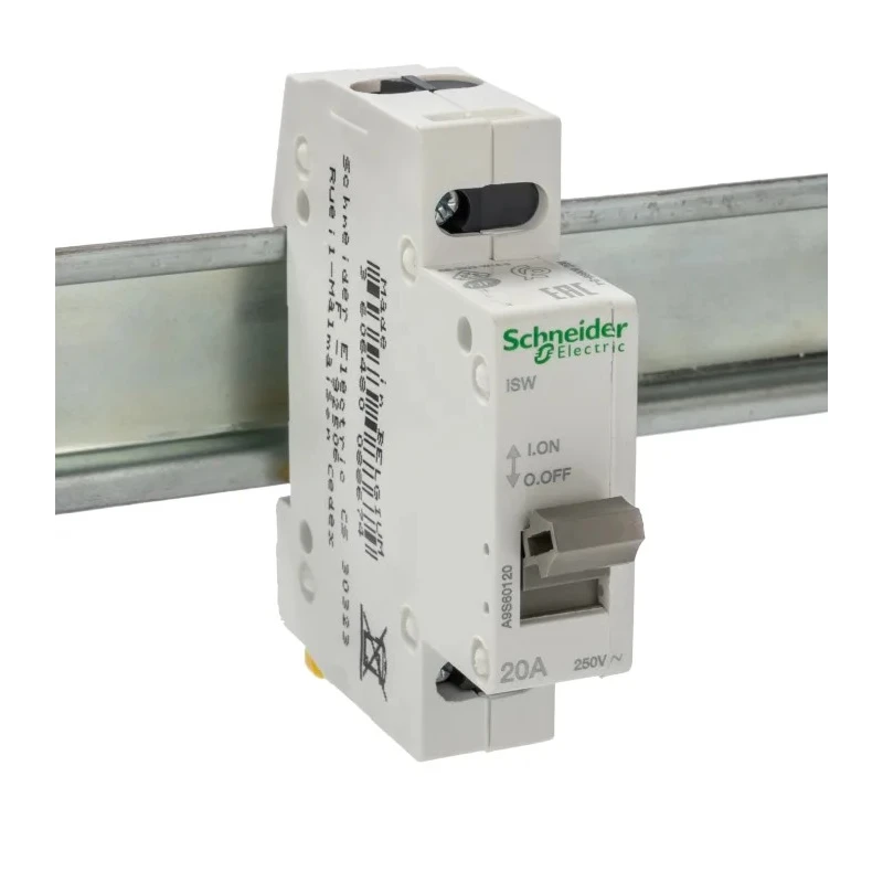 Schneider Electric 1-Pole DIN Rail Isolator Switch ISW Series, 20A, 250V AC, IP40, Grey Handle A9S60120