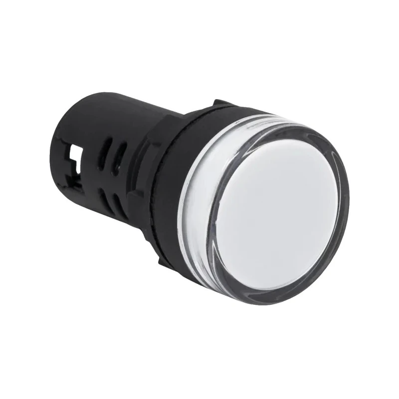 RS PRO Panel Mount White LED Pilot Light 22 mm Cutout 12 V ac/dc IP65 Round 791-8579