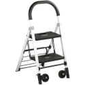 RS PRO 2 Tread Aluminium Steps 490mm Platform Height Silver 789-8494