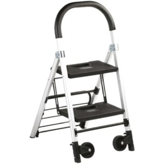 RS PRO 2 Tread Aluminium Steps 490mm Platform Height Silver 789-8494