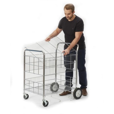 RS PRO Chrome Plated Steel 2 Fixed + 2 Swivel Medium Duty Trolley 840 mm Platform Length, 120 kg Load Capacity 789-8539