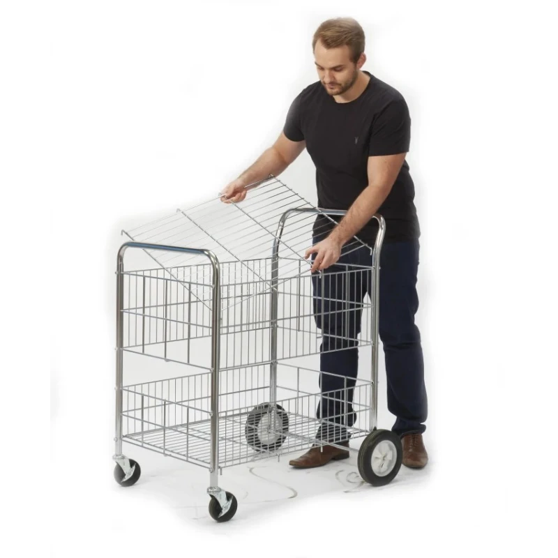 RS PRO Chrome Plated Steel 2 Fixed + 2 Swivel Medium Duty Trolley 840 mm Platform Length, 120 kg Load Capacity 789-8539