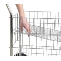 RS PRO Chrome Plated Steel 2 Fixed + 2 Swivel Medium Duty Trolley 840 mm Platform Length, 120 kg Load Capacity 789-8539