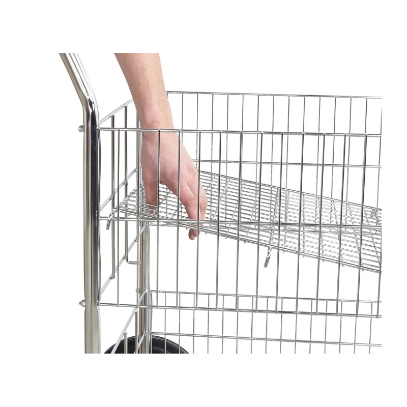 RS PRO Chrome Plated Steel 2 Fixed + 2 Swivel Medium Duty Trolley 840 mm Platform Length, 120 kg Load Capacity 789-8539