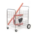 RS PRO Chrome Plated Steel 2 Fixed + 2 Swivel Medium Duty Trolley 840 mm Platform Length, 120 kg Load Capacity 789-8539