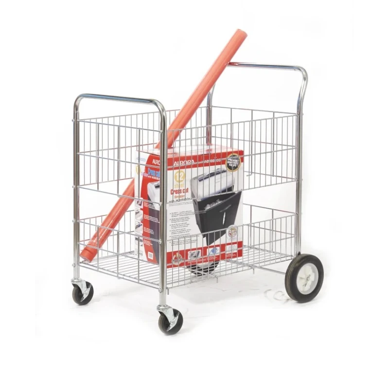 RS PRO Chrome Plated Steel 2 Fixed + 2 Swivel Medium Duty Trolley 840 mm Platform Length, 120 kg Load Capacity 789-8539