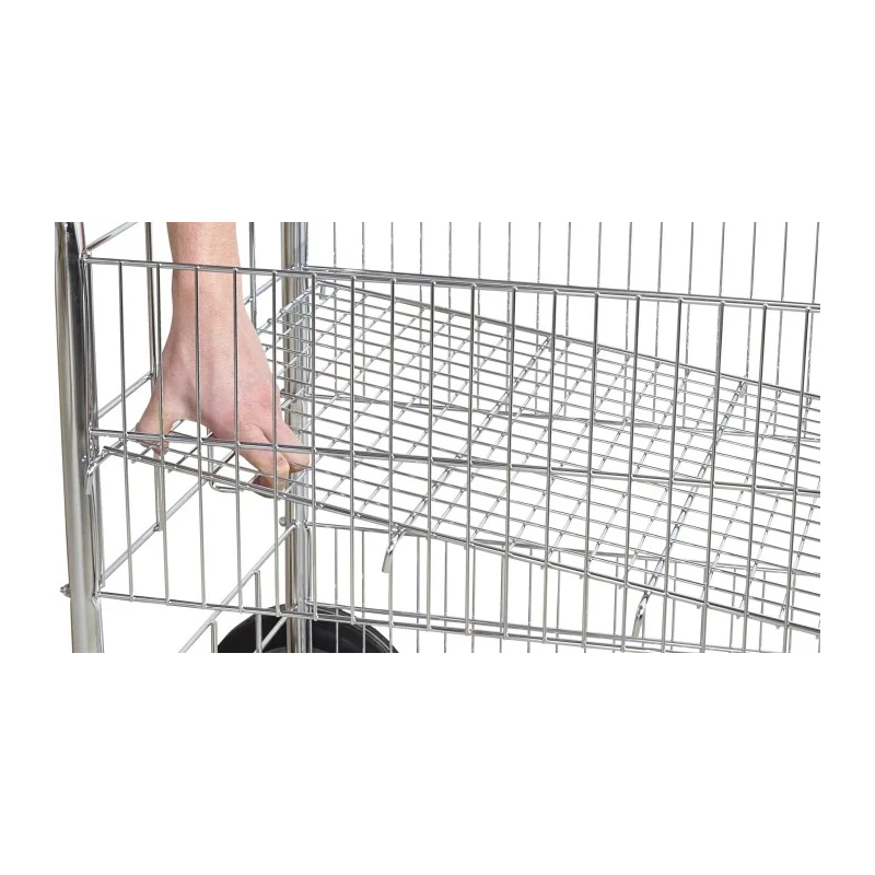 RS PRO Chrome Plated Steel 2 Fixed + 2 Swivel Medium Duty Trolley 840 mm Platform Length, 120 kg Load Capacity 789-8539
