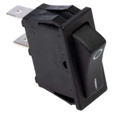 RS PRO SPST On-Off Rocker Switch Panel 20A 28V DC 250V AC Plastic Housing Black Actuator 793-2487
