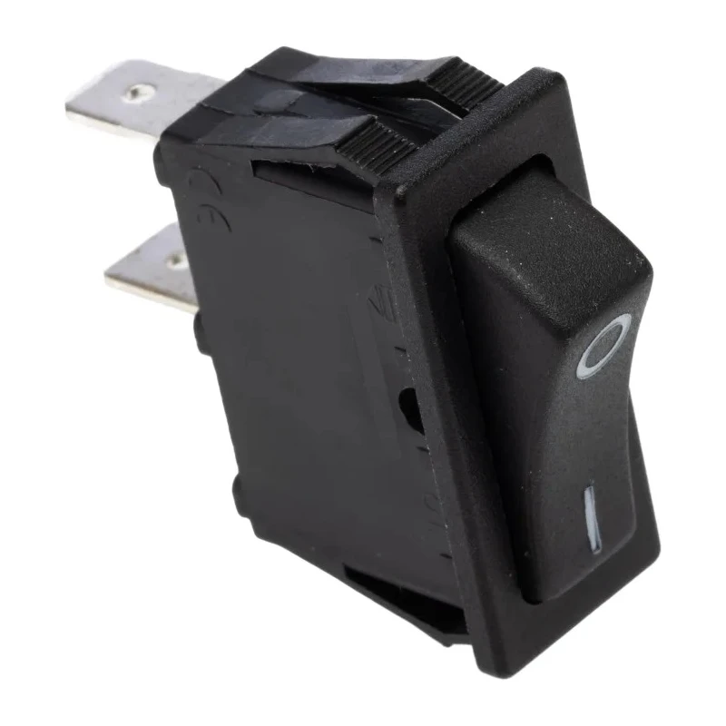 RS PRO SPST On-Off Rocker Switch Panel 20A 28V DC 250V AC Plastic Housing Black Actuator 793-2487