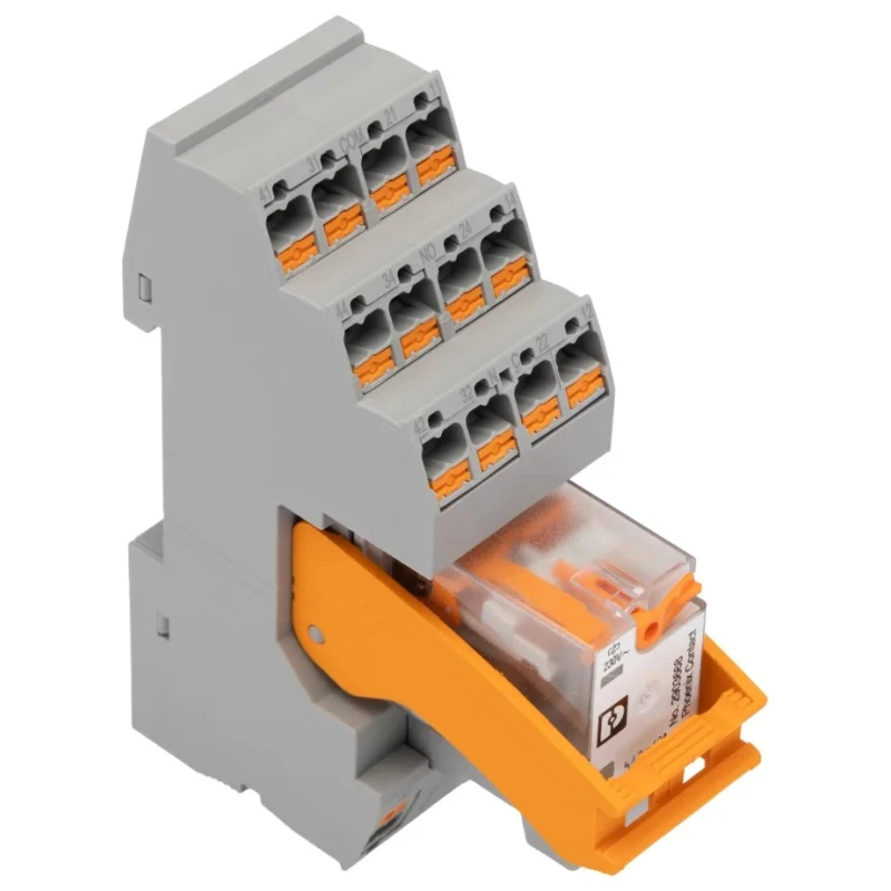 Phoenix Contact DIN Rail Relay Module 230V AC Coil 2A Switching Current DPDT 2903310