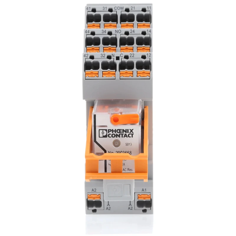 Phoenix Contact DIN Rail Relay Module 230V AC Coil 2A Switching Current DPDT 2903310