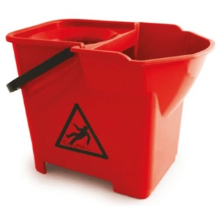 RS PRO 14L Plastic Red Heavy Duty Mop Bucket with Handle and Detachable Wringer 790-6863