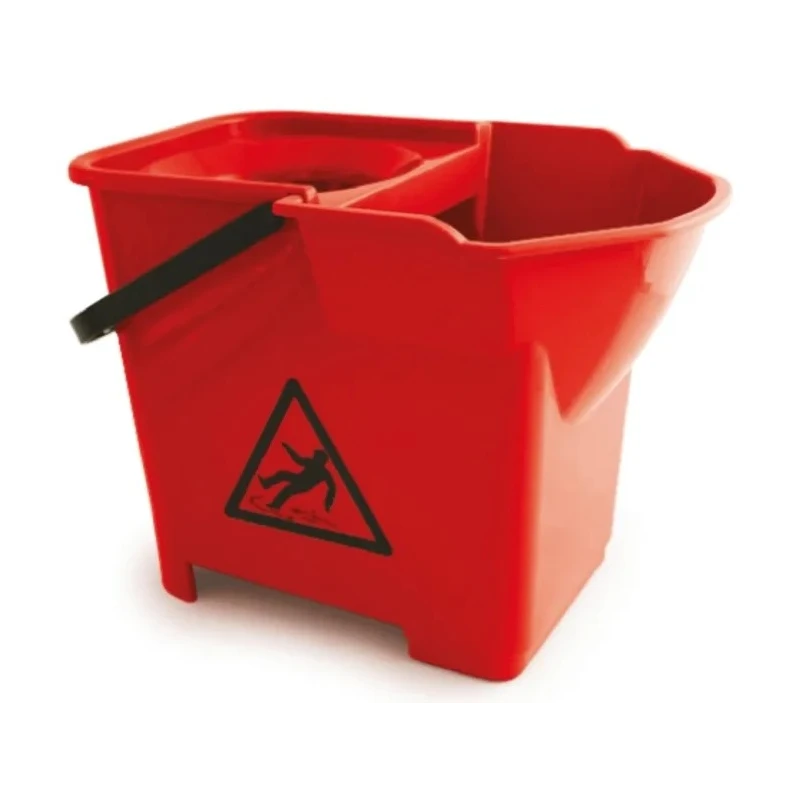 RS PRO 14L Plastic Red Heavy Duty Mop Bucket with Handle and Detachable Wringer 790-6863