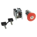 Schneider Electric Harmony XB4 Series Key Release Emergency Stop Push Button Panel Mount 22 mm Cutout 1 NO/1 NC XB4BS9445EX