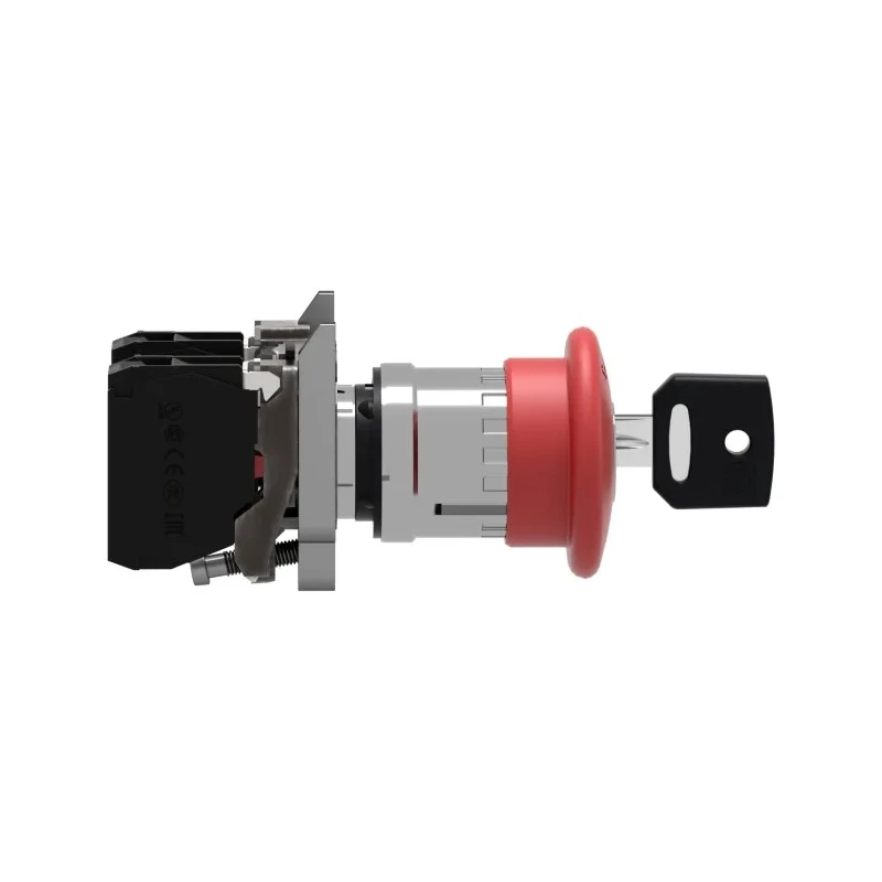 Schneider Electric Harmony XB4 Series Key Release Emergency Stop Push Button Panel Mount 22 mm Cutout 1 NO/1 NC XB4BS9445EX