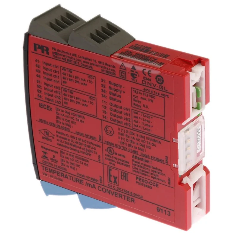 PR Electronics 9100 Series Temperature Converter Thermocouple Current RTD Input Current Relay Output 19.2V dc 9113BB