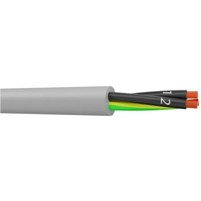 AXINDUS Control Cable, 3 Cores, 1mm² 17 AWG, Unscreened, 50 m Length, Polyvinyl Chloride Grey Sheath, 300/500V, H05VV5F
