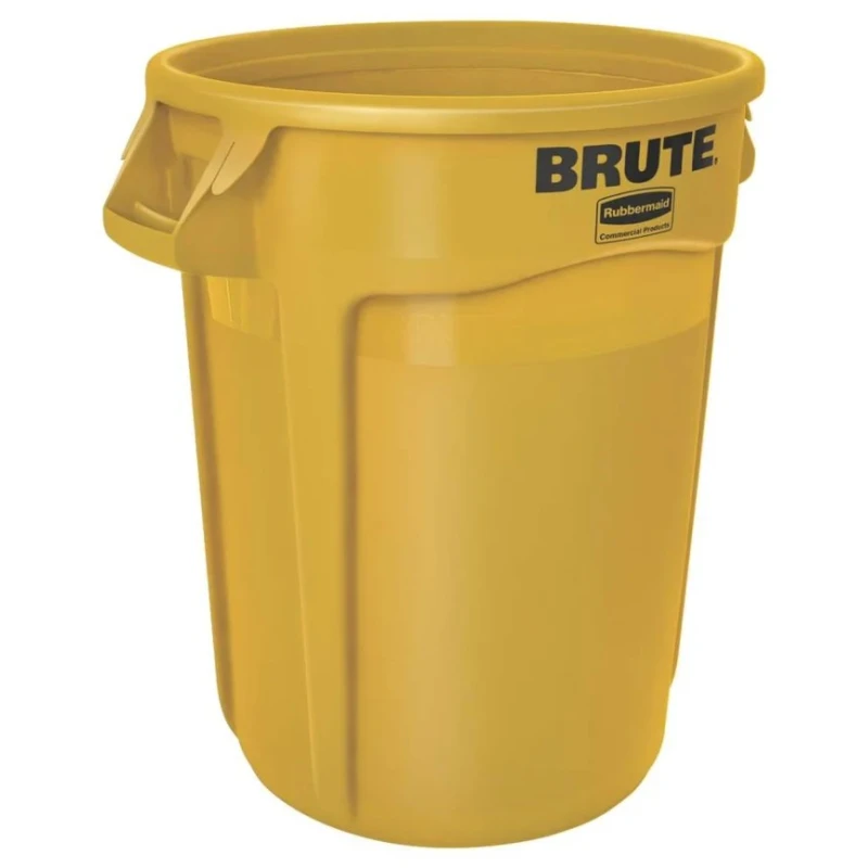 Rubbermaid Commercial Products BRUTE 121L Yellow Polyethylene Waste Bin FG263200YEL