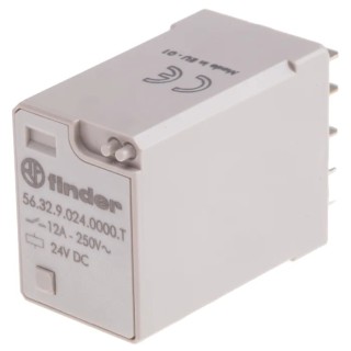 Finder Power Relay 24V DC Coil 12A Switching Current DPDT 56.32.9.024.0000T