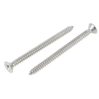 RS PRO Plain Stainless Steel Countersunk Head Self-Tapping Screw 65 mm Thread Size 10 Grade A2 797-6175