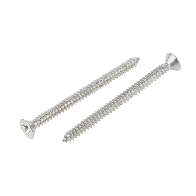 RS PRO Plain Stainless Steel Countersunk Head Self-Tapping Screw 65 mm Thread Size 10 Grade A2 797-6175