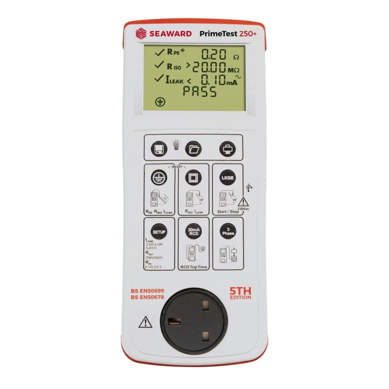 Seaward PrimeTest 250+ UK Advanced PAT Tester, Class I Automatic Test Battery Powered 225-254V AC 403A954
