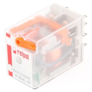 Relpol Surface Power Relay 230V Coil 12A Switching Current DPDT Plug-In Terminal R2N-2012-23-5230-WTL