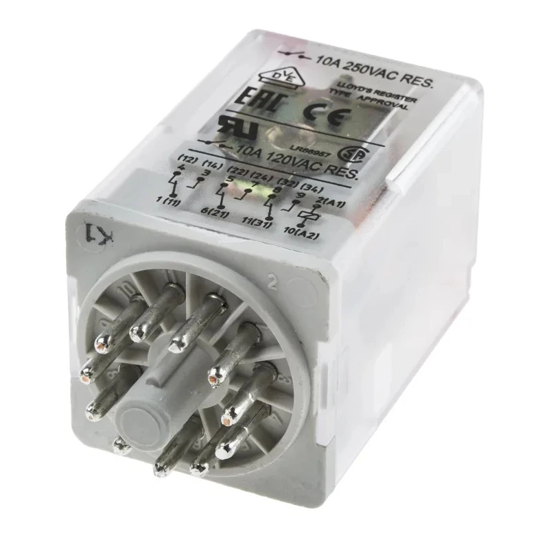 Relpol Power Relay 24V AC Coil 10A Switching Current 3PDT Plug-In Terminal Silver Alloy Contacts R15-2013-23-5024-WTL