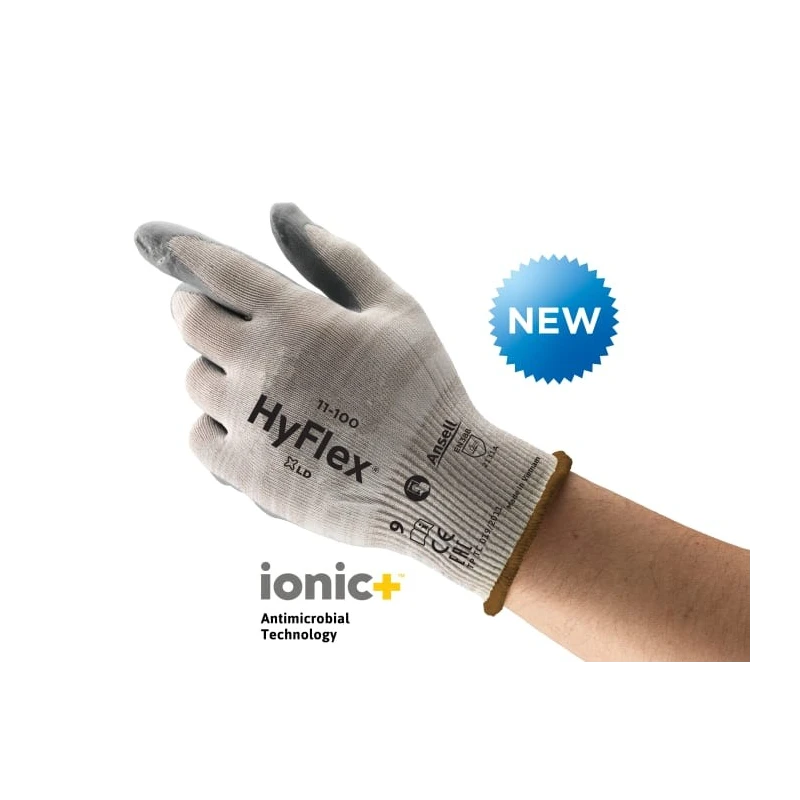 Ansell Nylon Anti-Static Gloves Size 10, Nitrile Foam Coating, Touchscreen Compatible 11100100