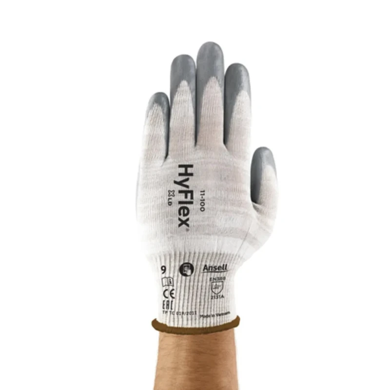 Ansell Nylon Anti-Static Gloves Size 10, Nitrile Foam Coating, Touchscreen Compatible 11100100