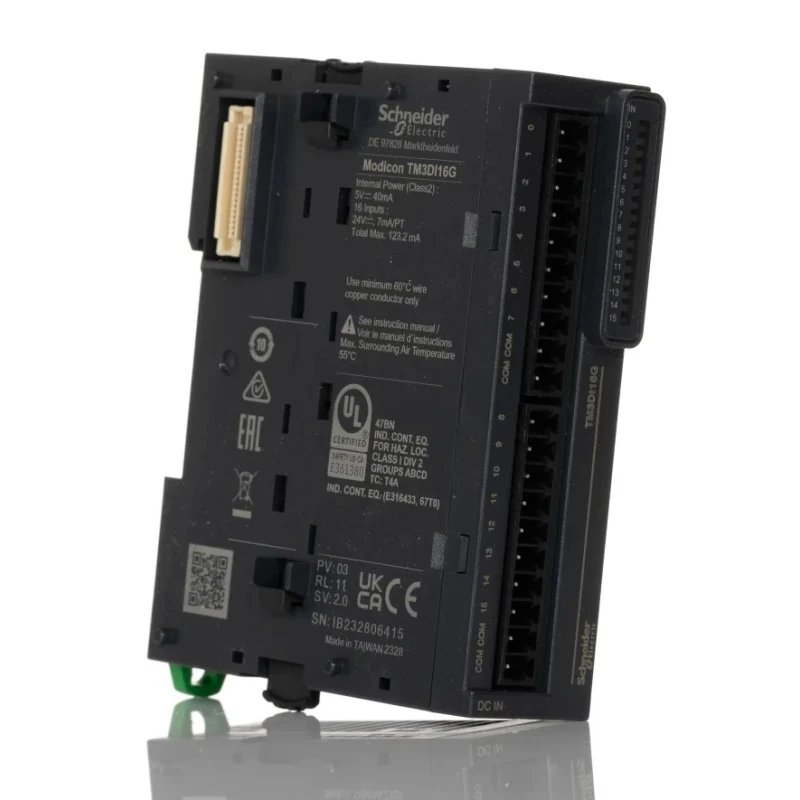 Schneider Electric PLC I/O Module Modicon TM 16 Inputs DIN Rail Mount TM3DI16G