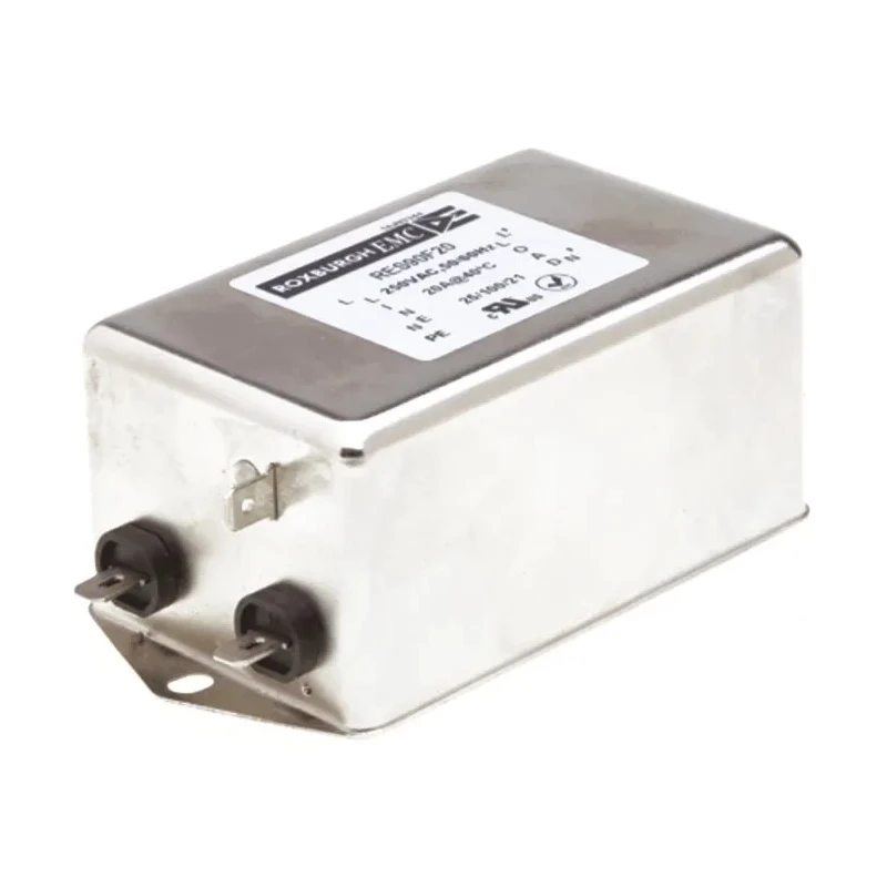 Roxburgh EMC 20 A 250V AC 60Hz Chassis Mount RFI Filter Fast-On 1 Phase RES90