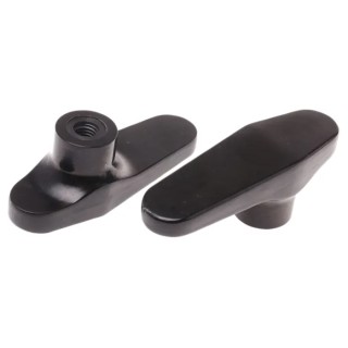 RS PRO Black Duroplast 1-Arm Clamping Knob, M6 Thread Size, 15mm Thread Length, 100 mm Diameter 267-0847