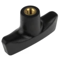 RS PRO Black Duroplast 2-Arm Clamping Knob with M8 Threaded Hole, 20 mm Diameter, Thread Length 12mm 267-0853