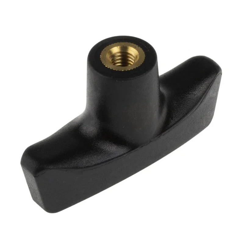 RS PRO Black Duroplast 2-Arm Clamping Knob with M8 Threaded Hole, 20 mm Diameter, Thread Length 12mm 267-0853