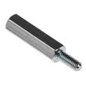 RS PRO Zinc Plated Steel Hexagonal Threaded M4 Standoff, 25 mm Body Length, 10 mm Stud Length 806-6604